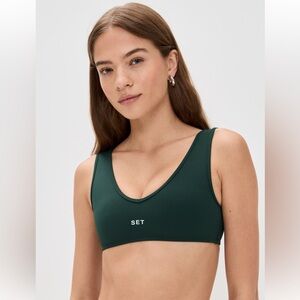 BNWT SET Active Sports Bra Sportbody Dip Bra XS Beetle Green W/ Logo, Sold Out!